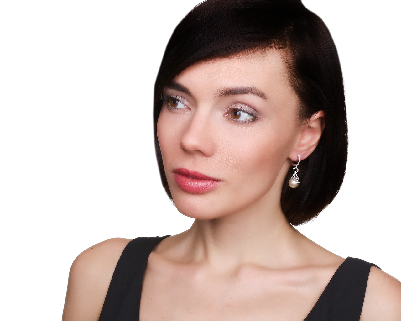 Эстетичные золотые серьги с жемчугом 10.50 мм