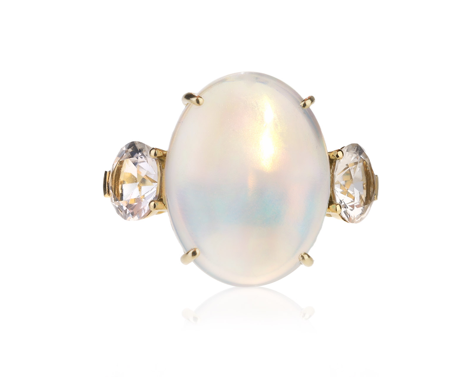 Золотое кольцо с опалом 8.20ct и данбуритами 2.30ct Evgeny Matveev