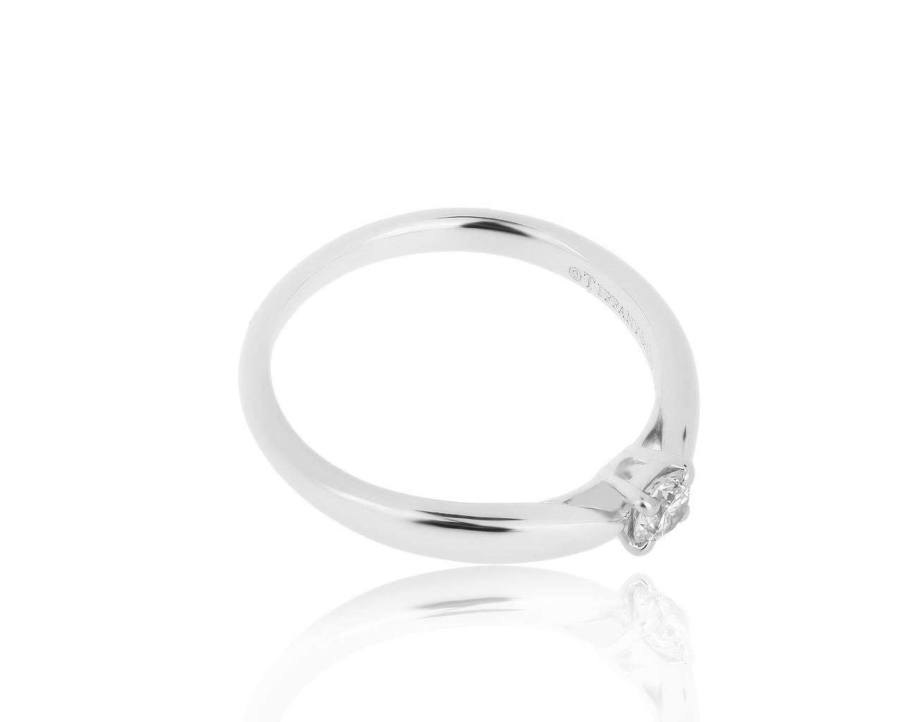 Оригинальное платиновое кольцо с бриллиантом 0.17ct Tiffany&Co