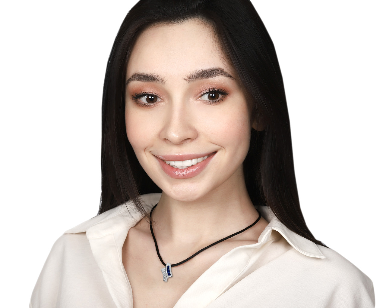 Волшебный золотой кулон с сапфирами 0.58ct