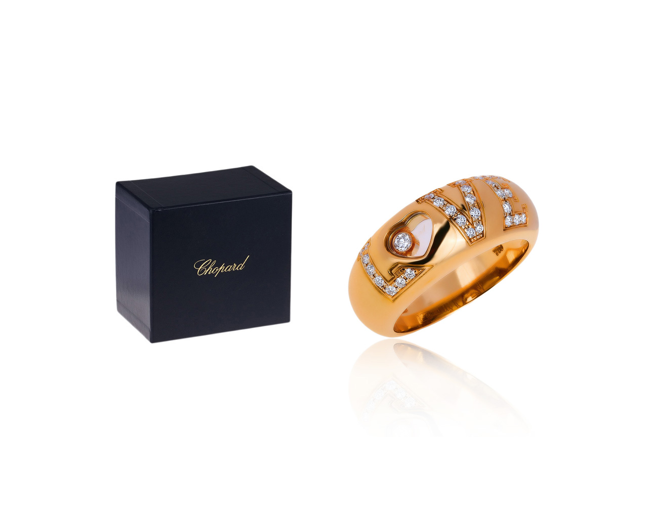Оригинальное золотое кольцо с бриллиантами 0.29ct Chopard