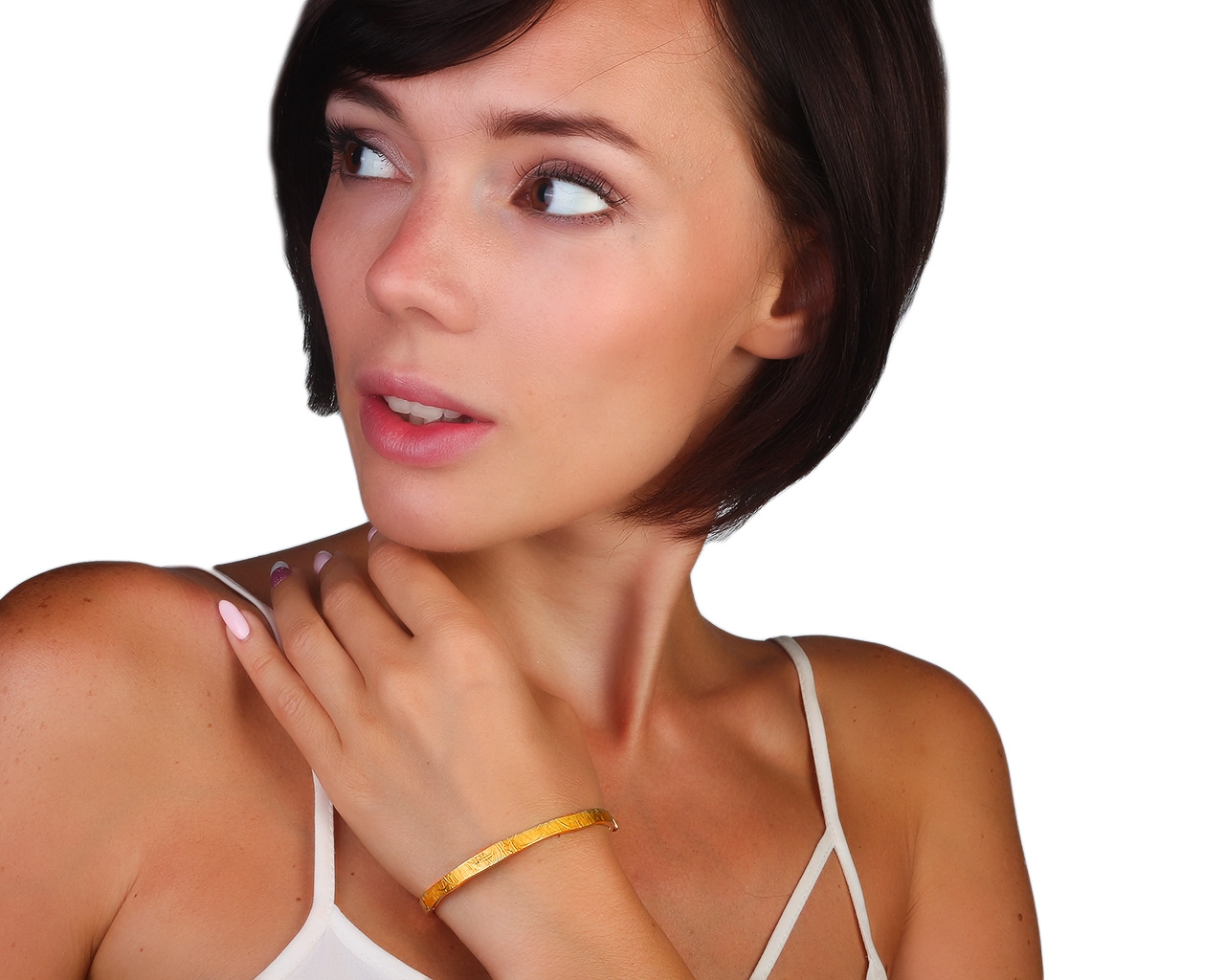 Прекрасный золотой браслет с бриллиантом H.Stern