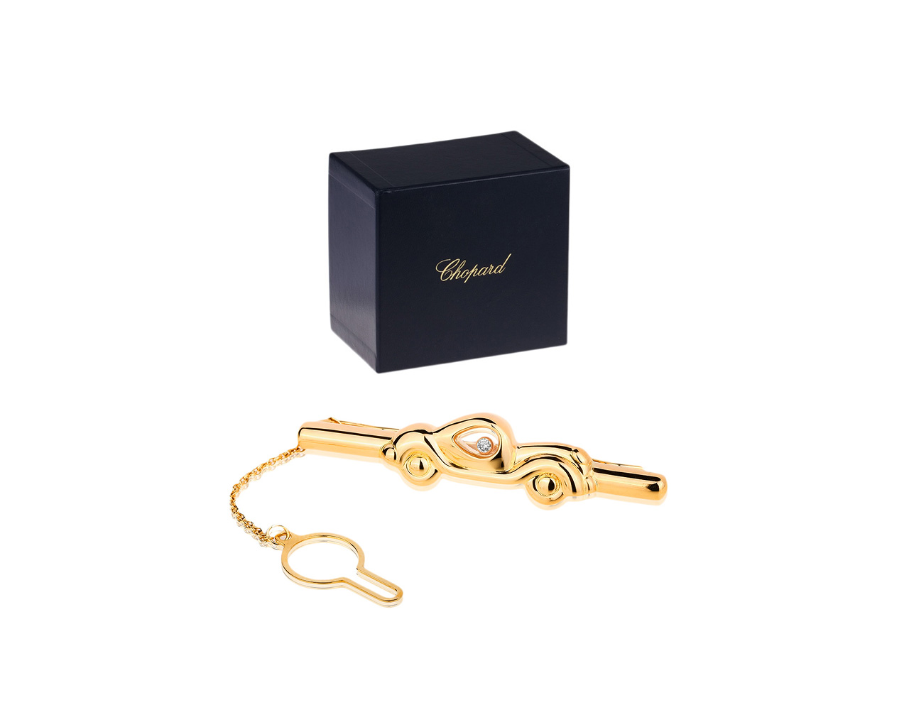 Золотой зажим для галстука Chopard Happy Diamonds