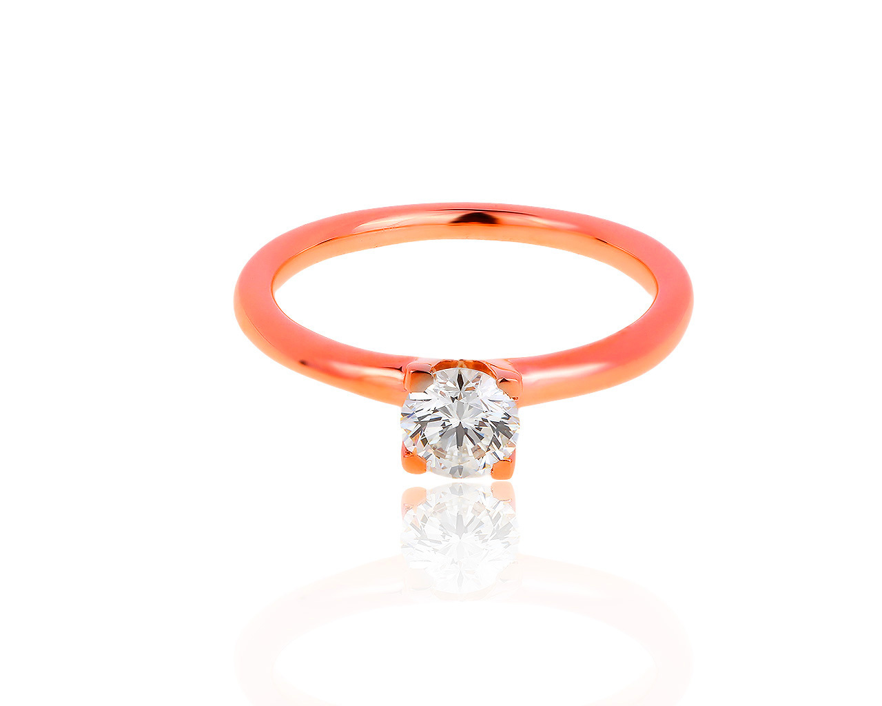 Достойное золотое кольцо с бриллиантом 0.63ct