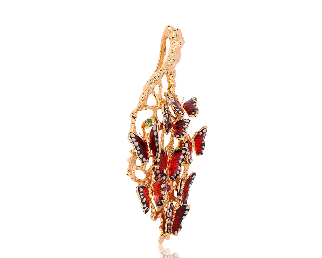 Оригинальный золотой кулон с бриллиантом 0.03ct Roberto Bravo