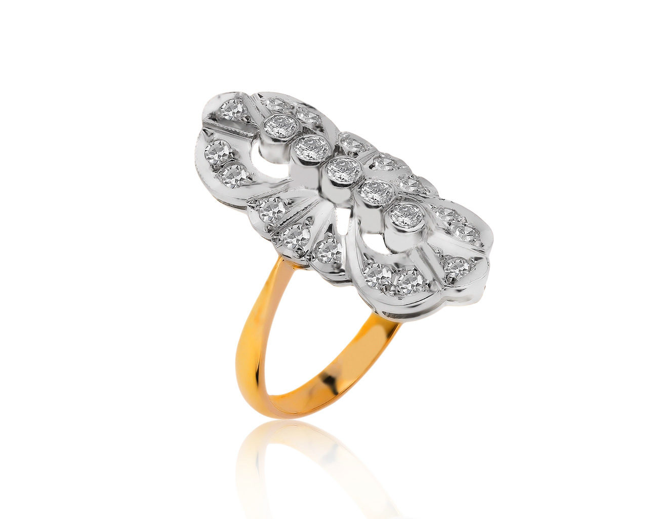 Винтажное золотое кольцо с бриллиантами 0.66ct 150320/6