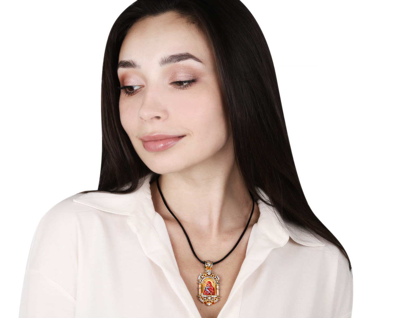 Изумительный золотой кулон с бриллиантами 1.03ct