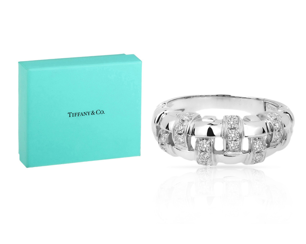 Изящное золотое кольцо с бриллиантами 0.40ct Tiffany&Co