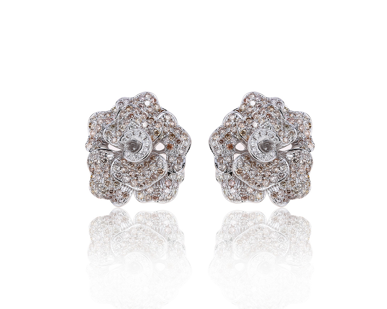 Оригинальные золотые серьги с бриллиантами 1.60ct Roberto Bravo 201219/5