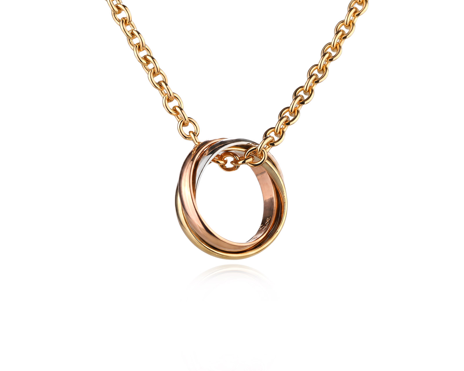Оригинальный золотой кулон Cartier Trinity Small 300626/2