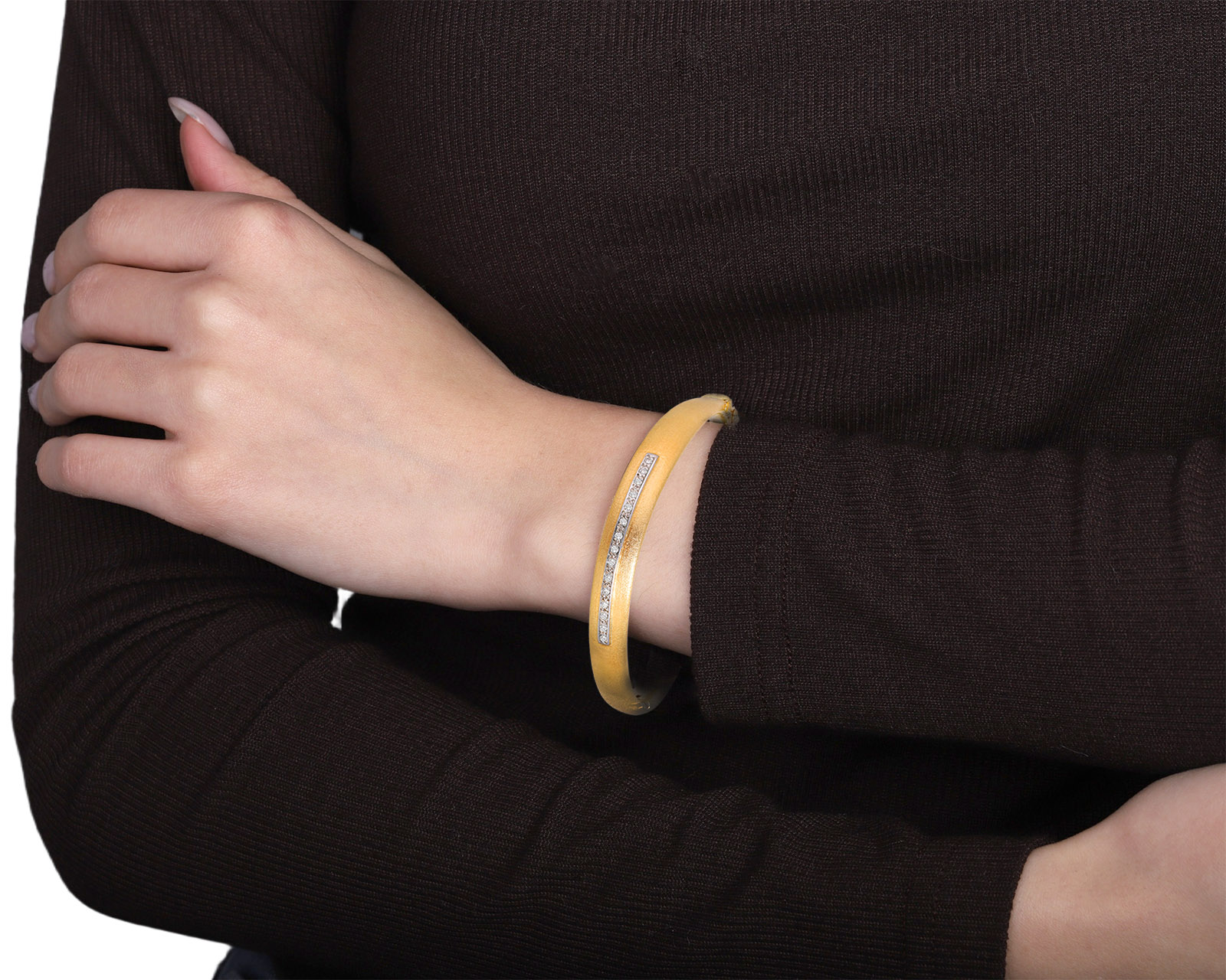 Золотой браслет с бриллиантами 0.18ct