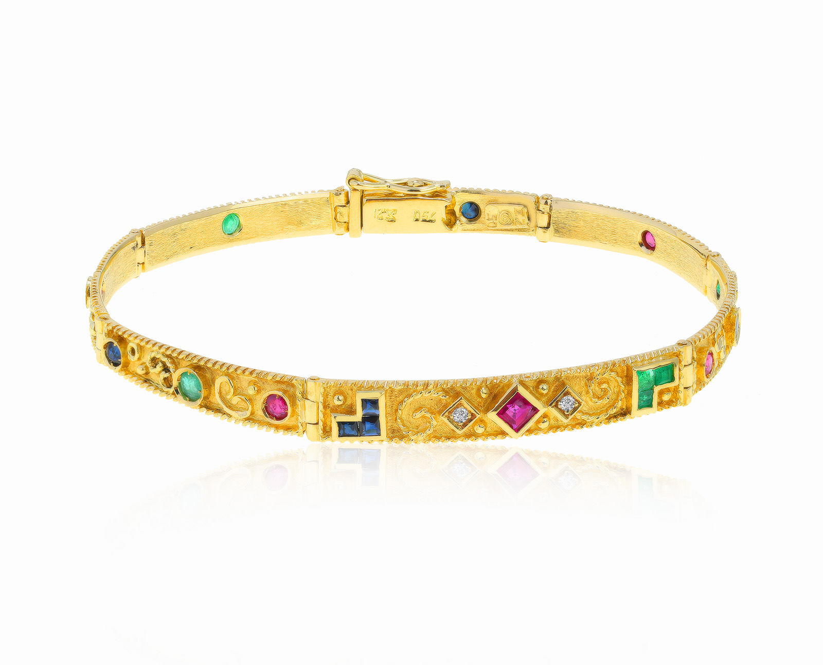 Великолепный золотой браслет с цветными камнями 0.83ct 270821/23