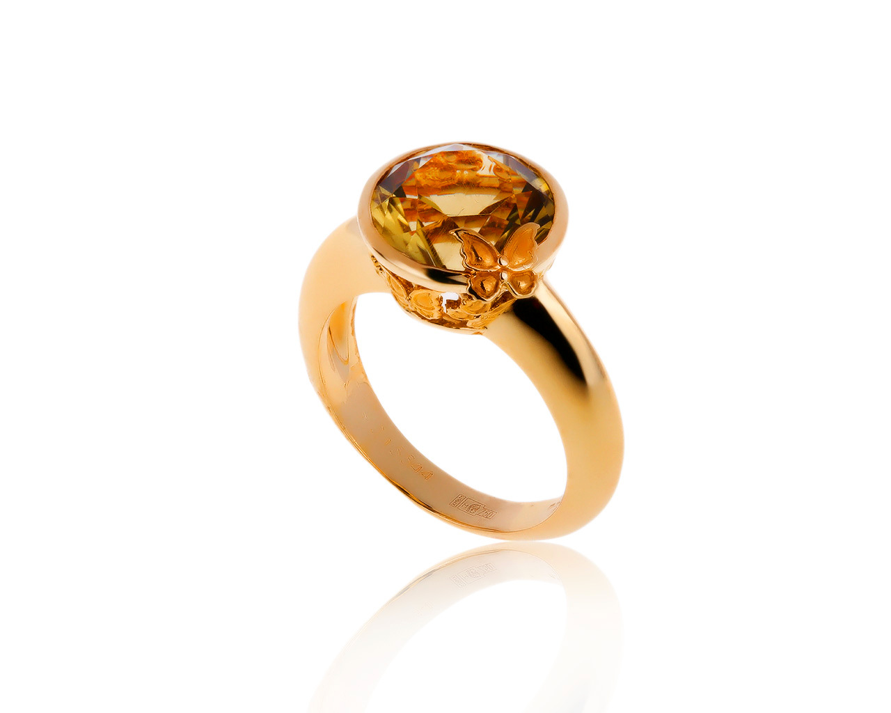 Оригинальное золотое кольцо с цитрином 3.95ct Carrera y Carrera 240120/15