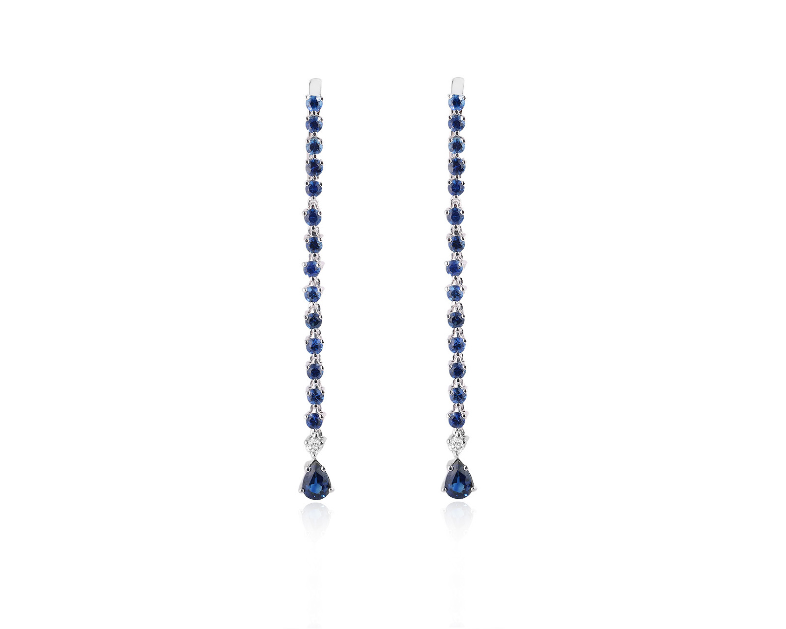 Золотые серьги с сапфирами 3.24ct и бриллиантами 0.08ct 251125/8