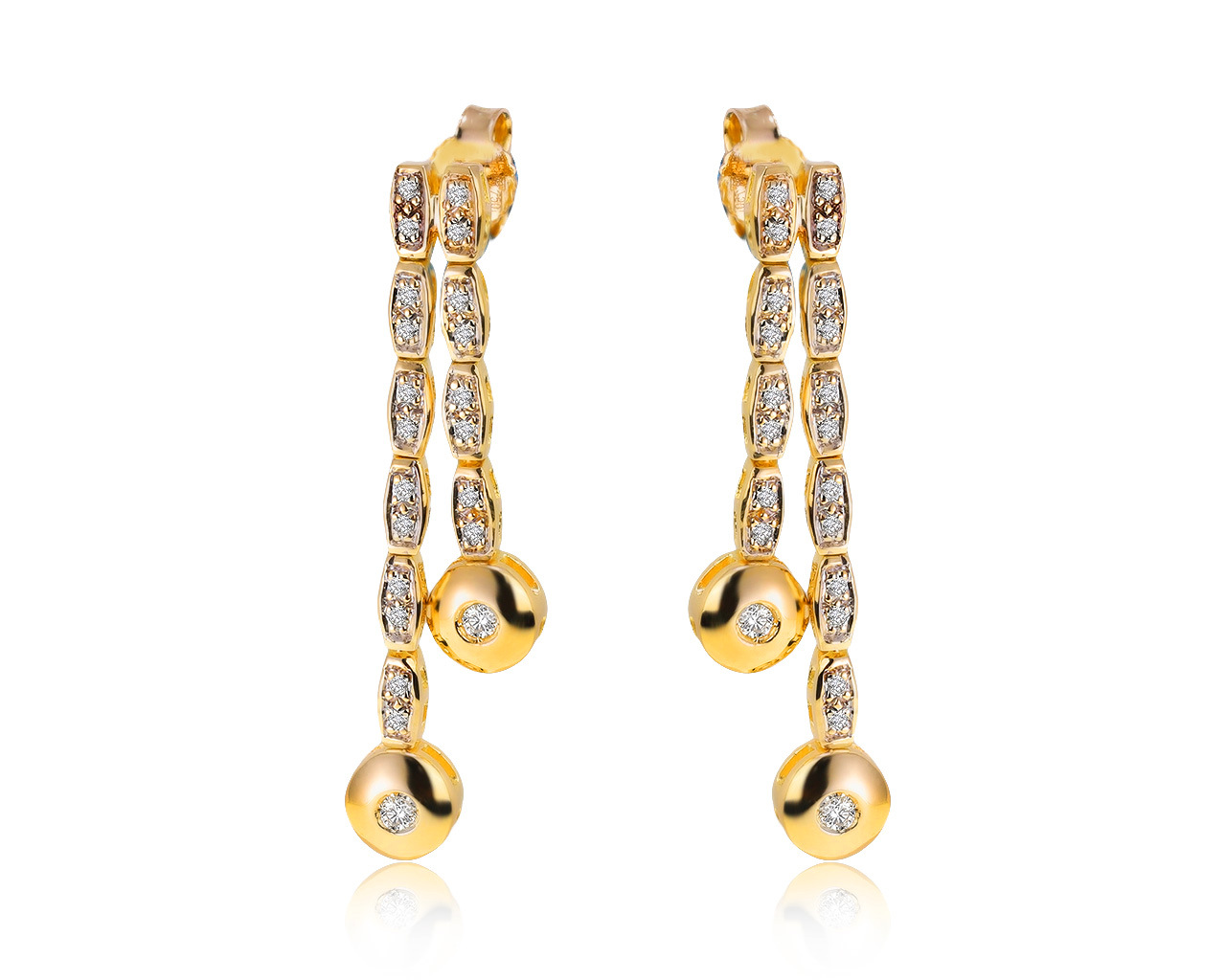 Роскошные золотые серьги с бриллиантами 0.40ct 080221/11