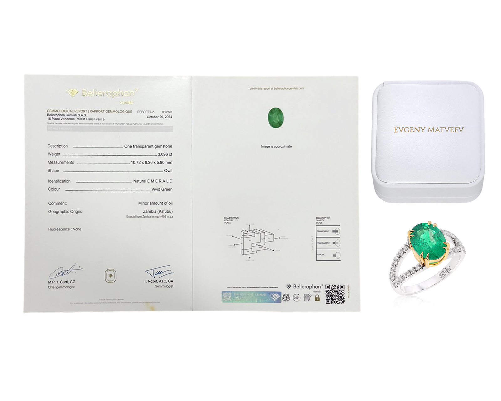 Золотое кольцо с изумрудом Замбия 3.09ct Evgeny Matveev