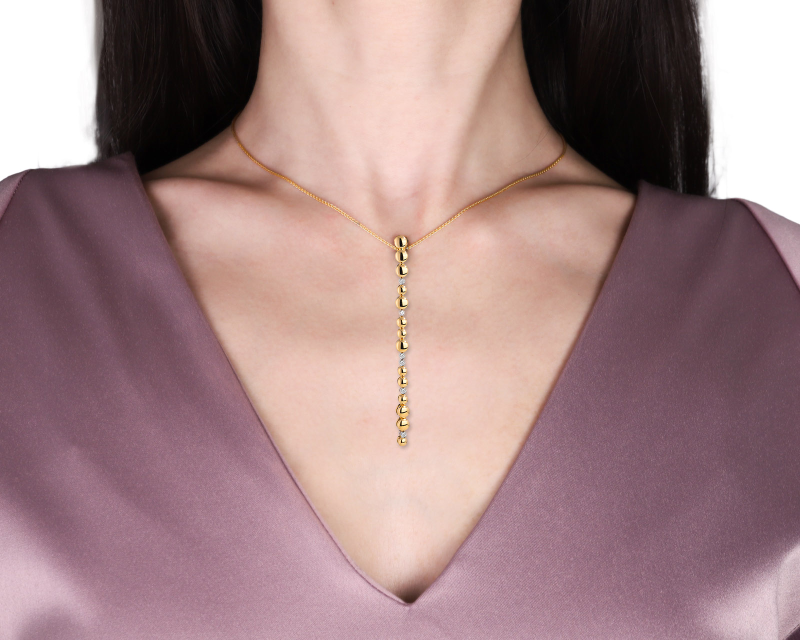 Оригинальное золотое колье с бриллиантами 0.11ct Antonini