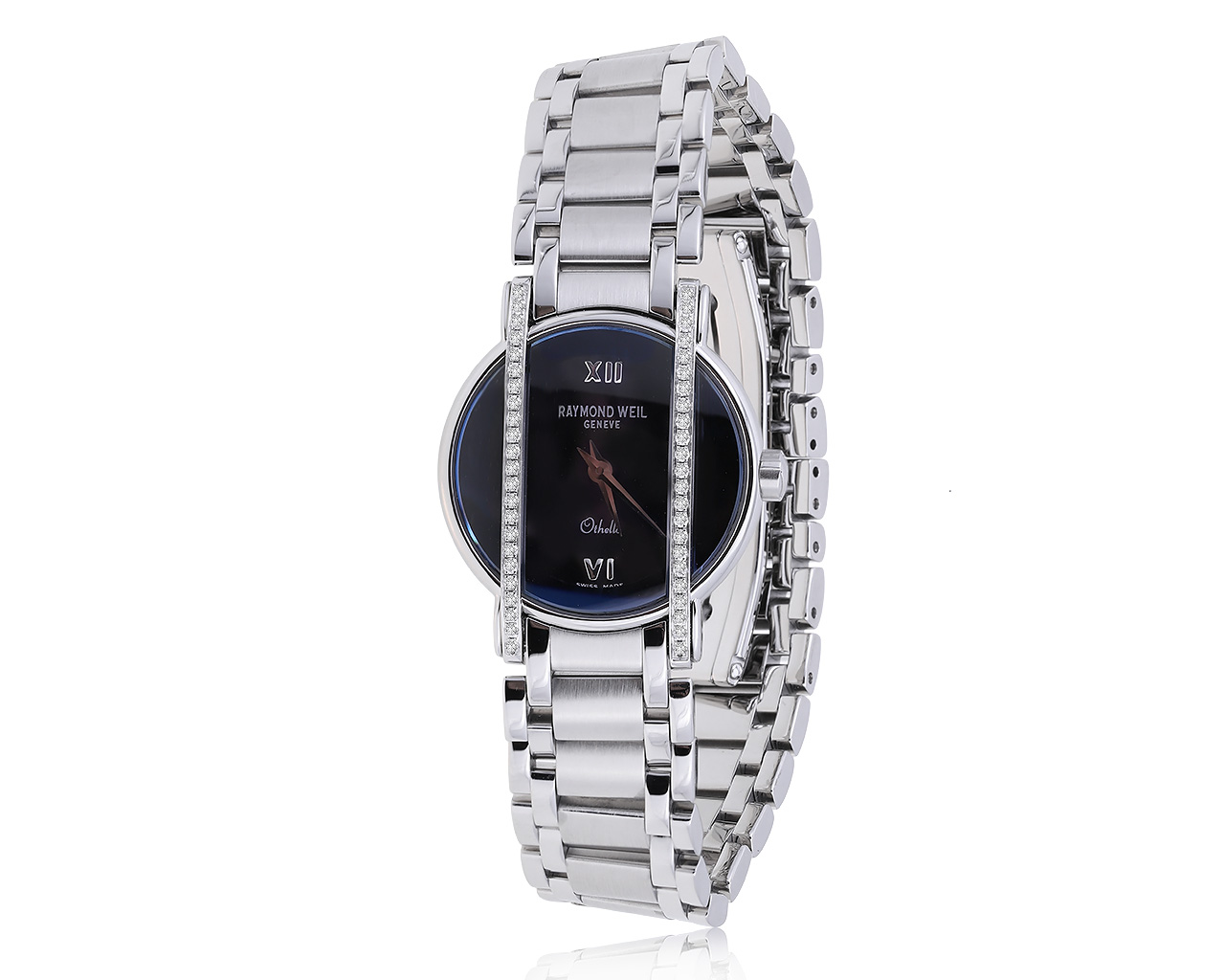Оригинальные стальные часы с бриллиантами 0.30ct Raymond Weil 200920/2