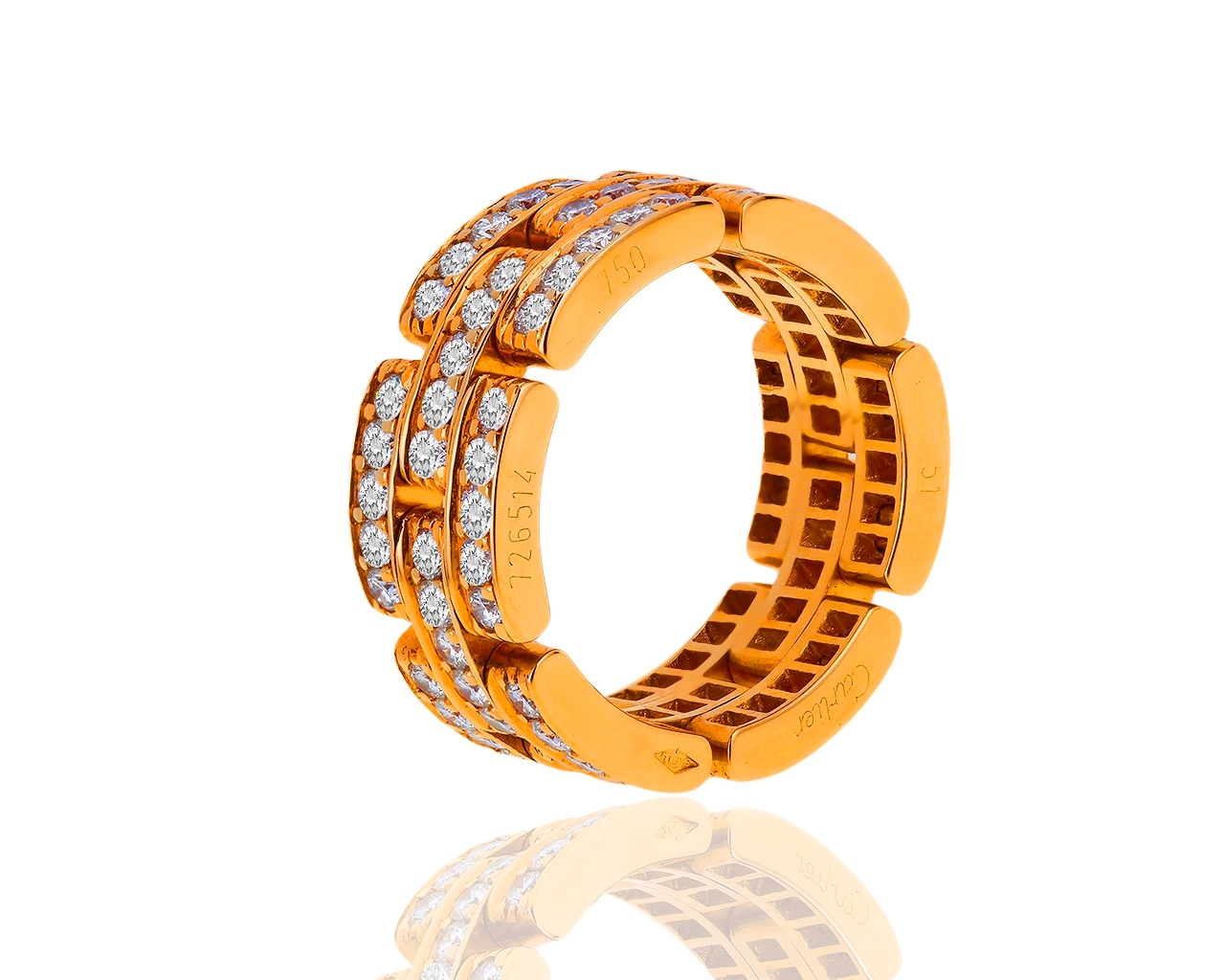 Золотое кольцо с бриллиантами 1.37ct Cartier Maillon Panthère