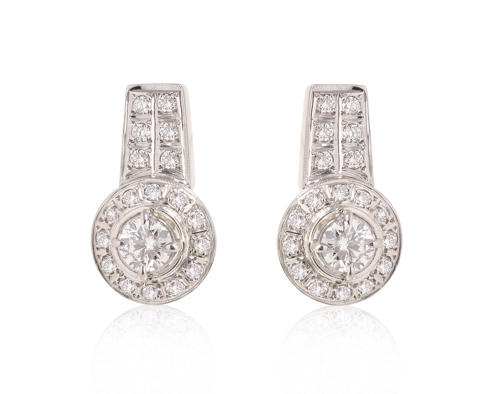 Золотые серьги с бриллиантами 1.78ct 150525/1 Золотые серьги с бриллиантами 1.78ct 150525/1