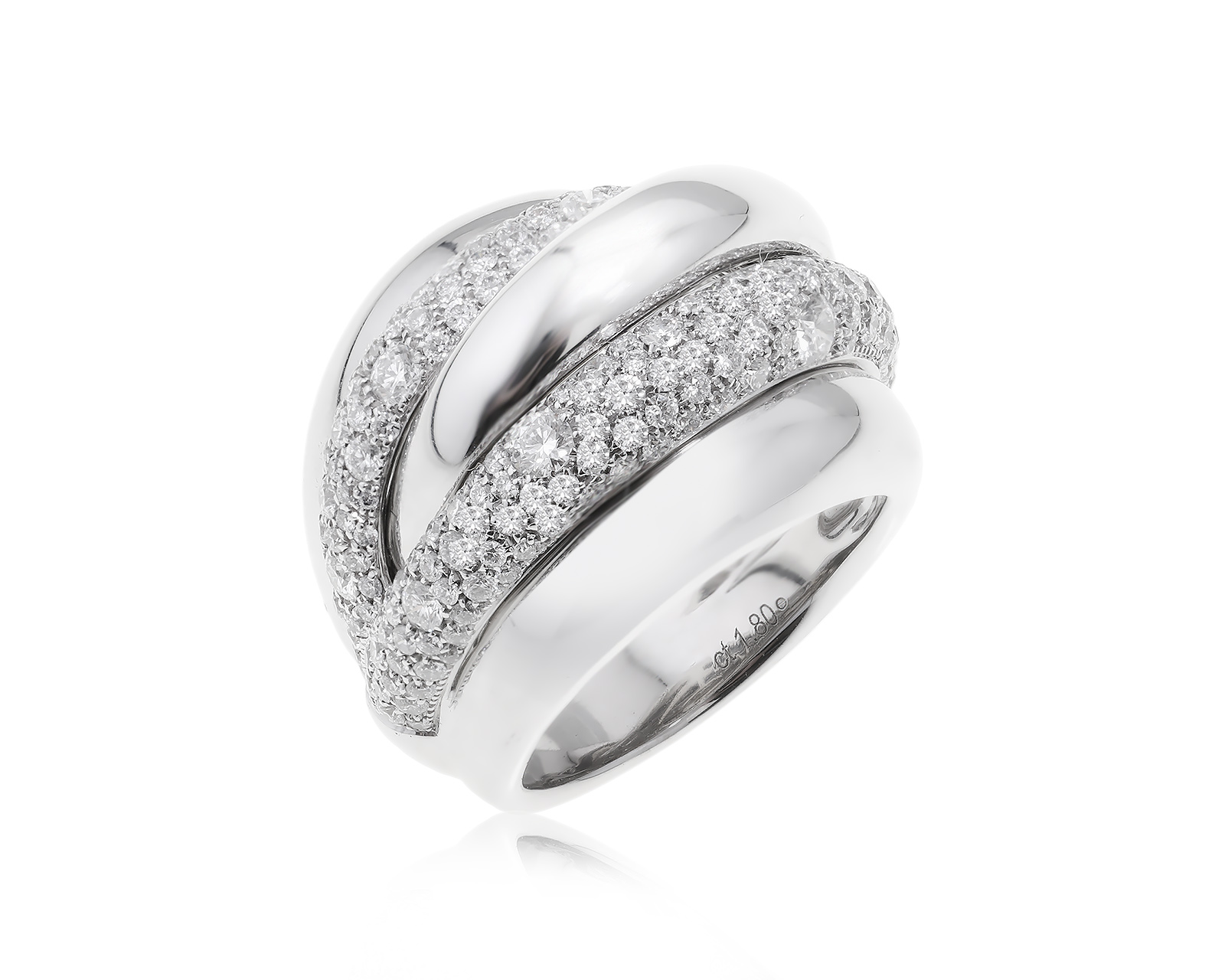 Оригинальное золотое кольцо с бриллиантами 1.80ct Crivelli