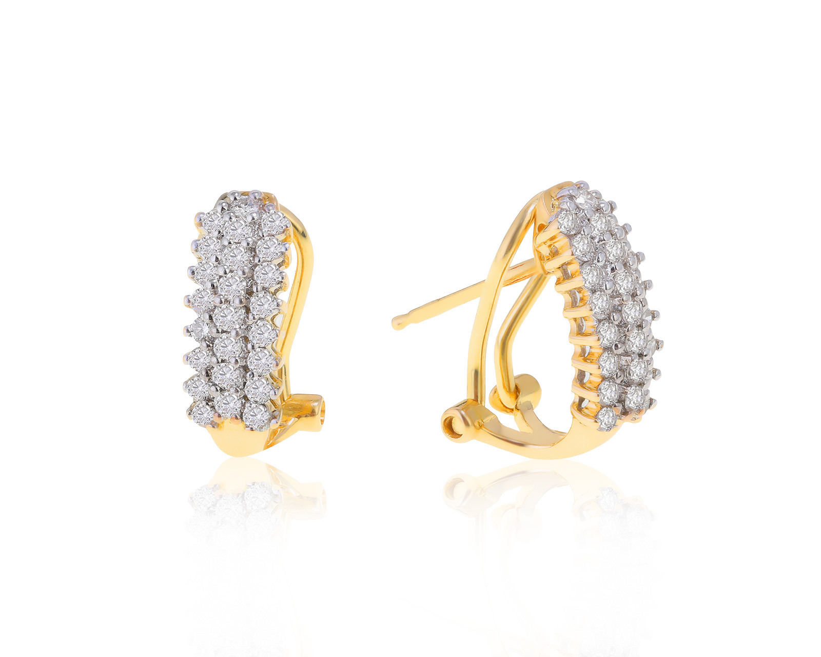 Изысканные золотые серьги с бриллиантами 0.77ct 060222/4