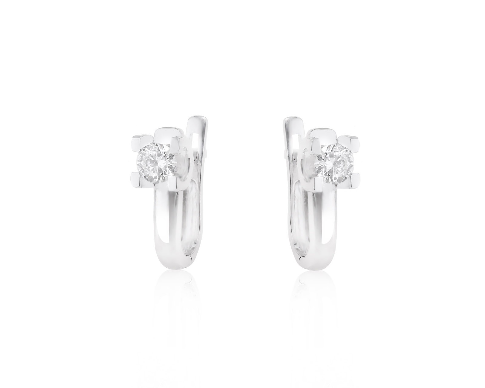Модные золотые серьги с бриллиантами 0.56ct