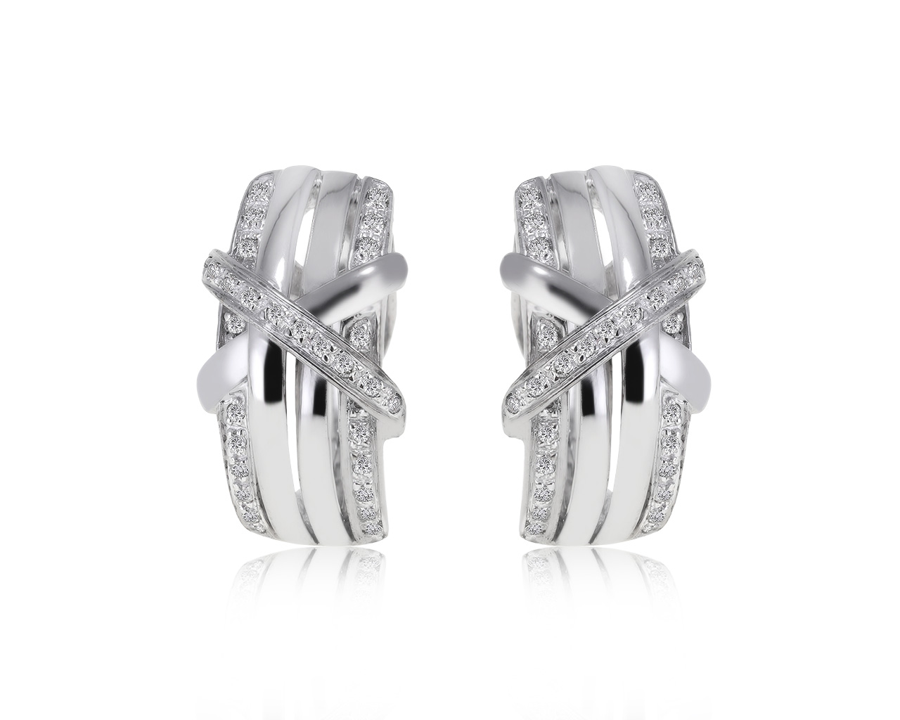 Прекрасные золотые серьги с бриллиантами 0.30ct 270121/2