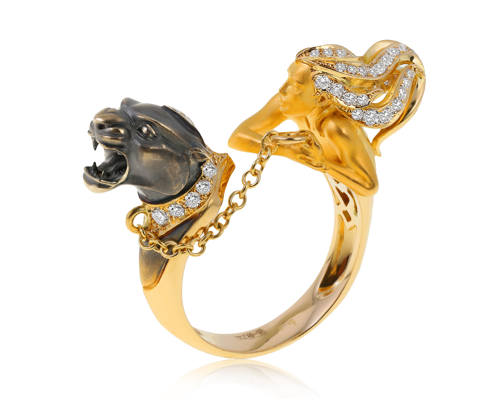 Оригинальное золотое кольцо с бриллиантами 0.56ct Magerit Instinto 150621/14