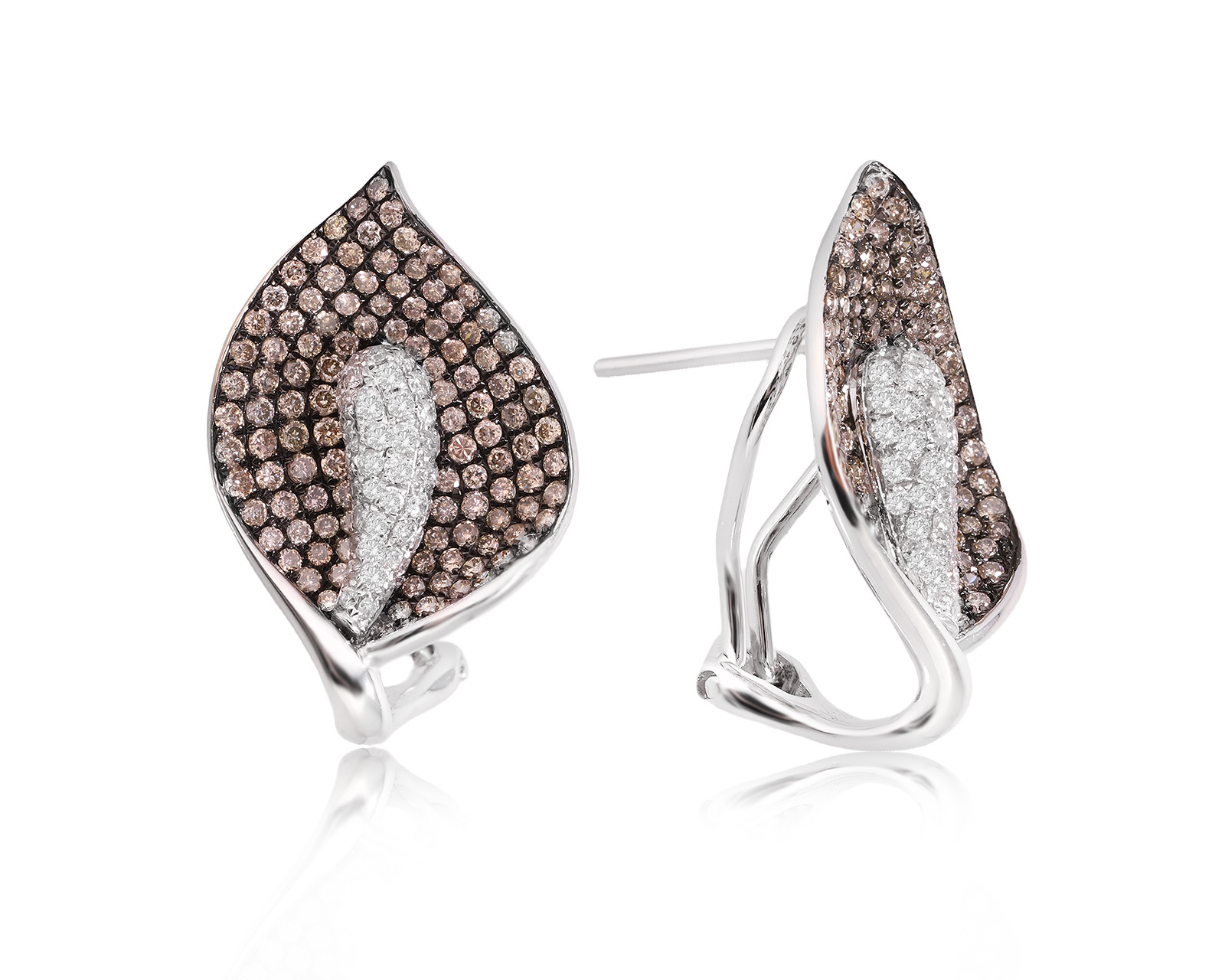 Золотые серьги с бриллиантами 1.67ct