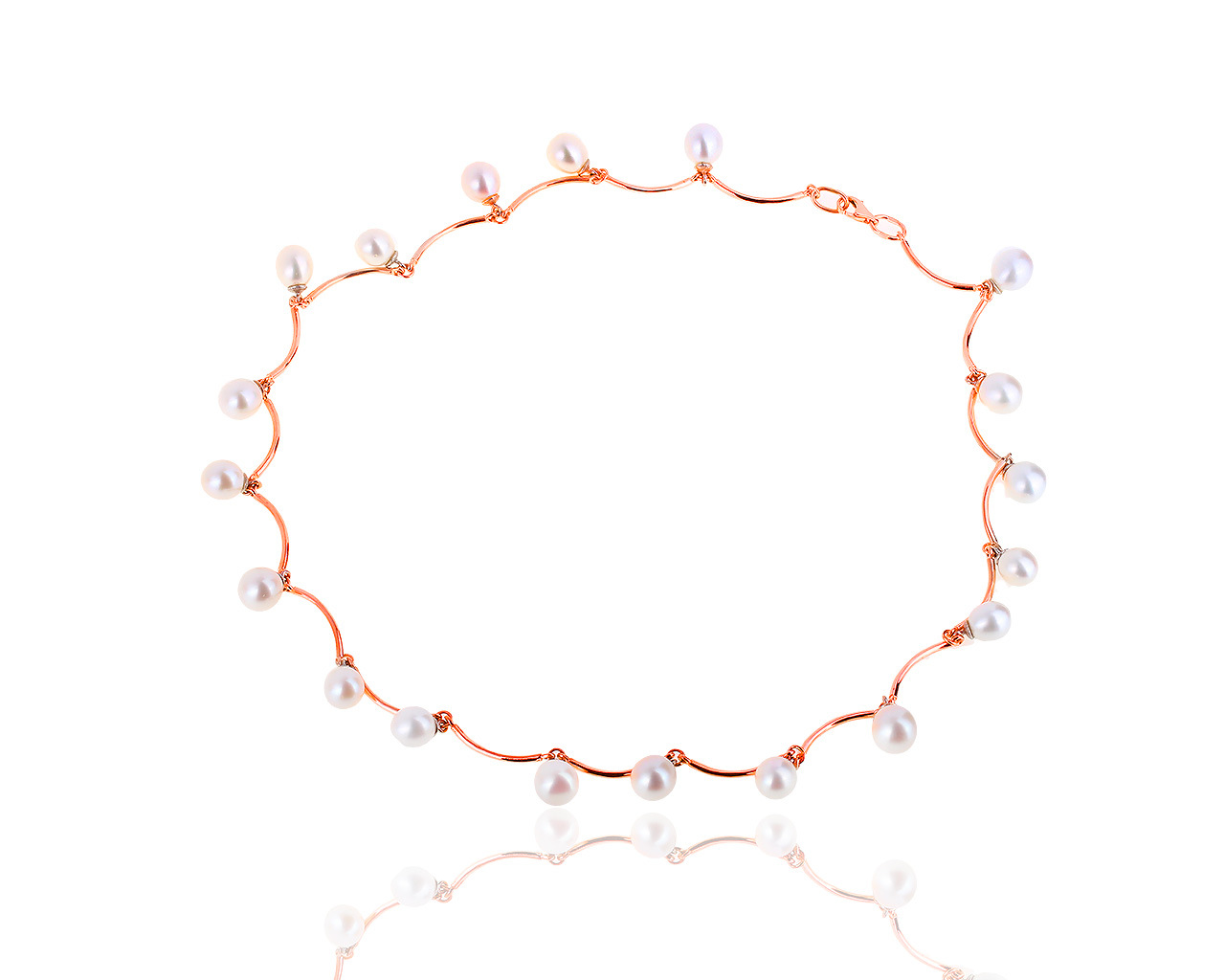 Прекрасное золотое колье с жемчугом Майорика