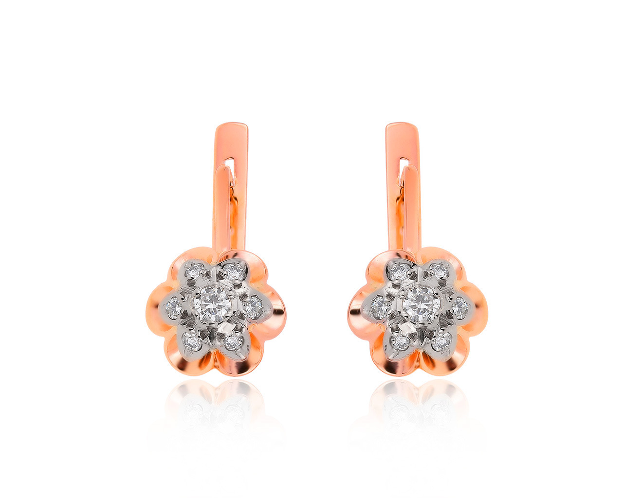 Винтажные золотые серьги с бриллиантами 0.36ct 010720/1