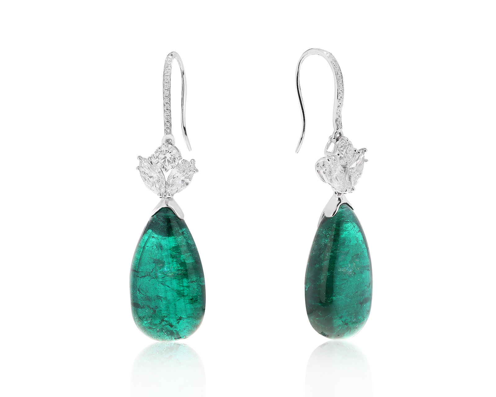 Великолепные золотые серьги с изумрудами 37.50ct 180822/13