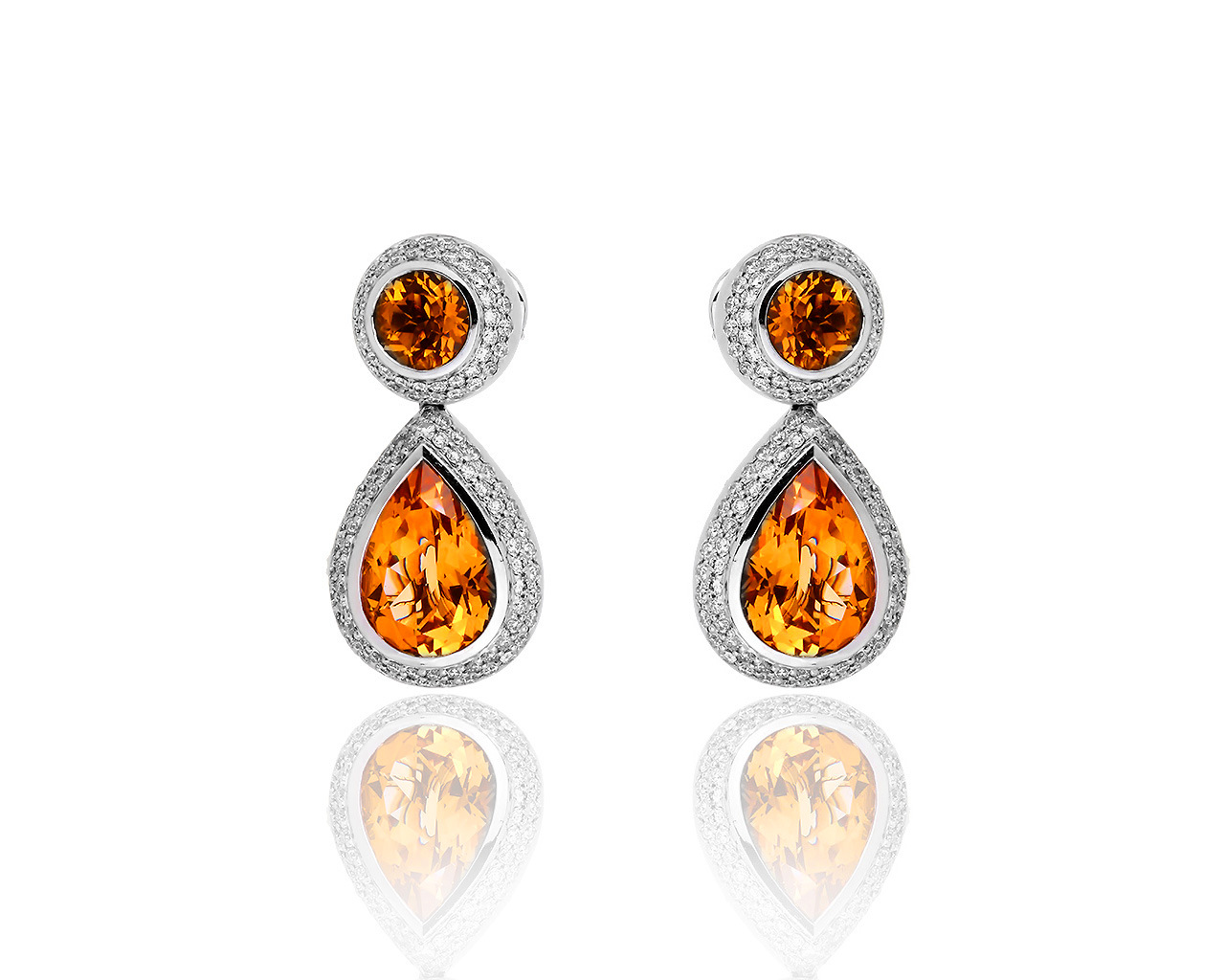 Оригинальные серьги с цитринами 3.79ct и бриллиантами 2.25ct Mouawad 040619/12 Оригинальные серьги с цитринами 3.79ct и бриллиантами 2.25ct Mouawad 040619/12