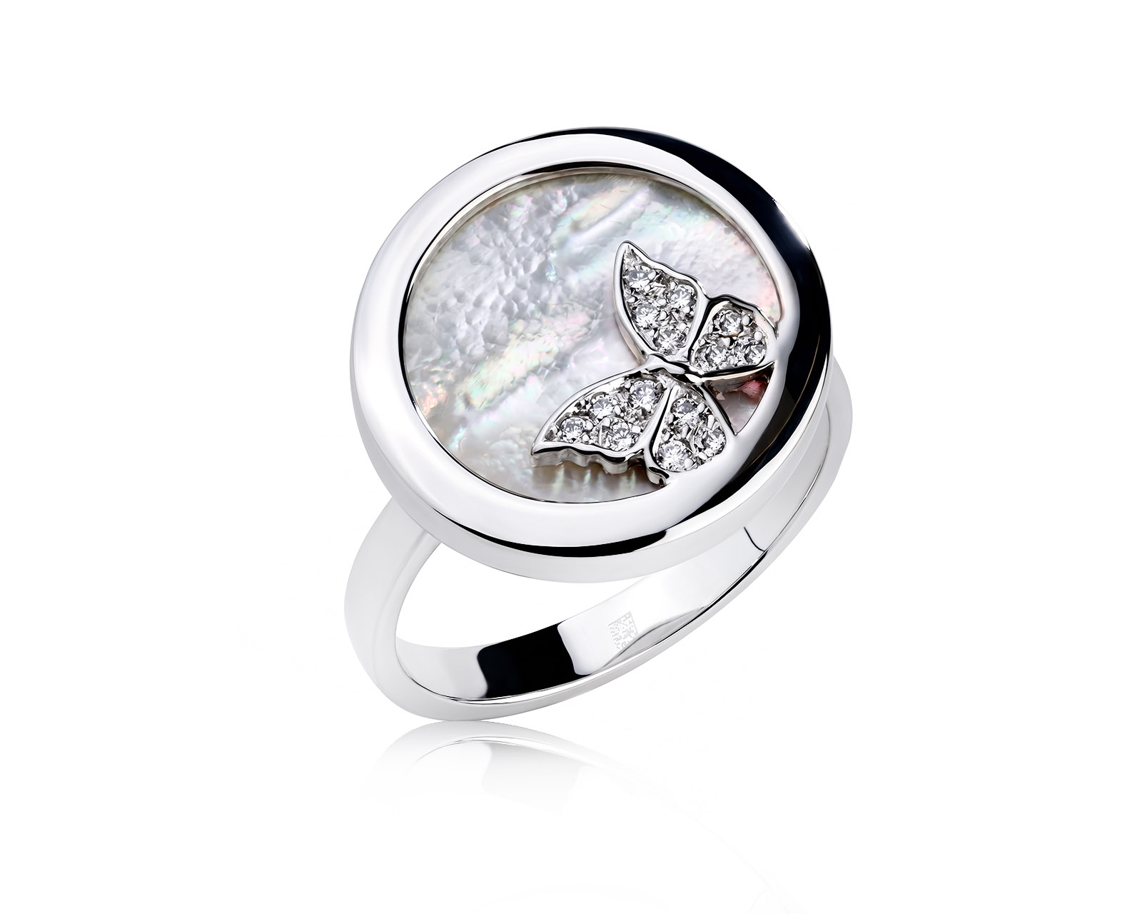Оригинальное золотое кольцо с перламутром 2.39ct Carrera y Carrera Baile de Mariposas 300826/1