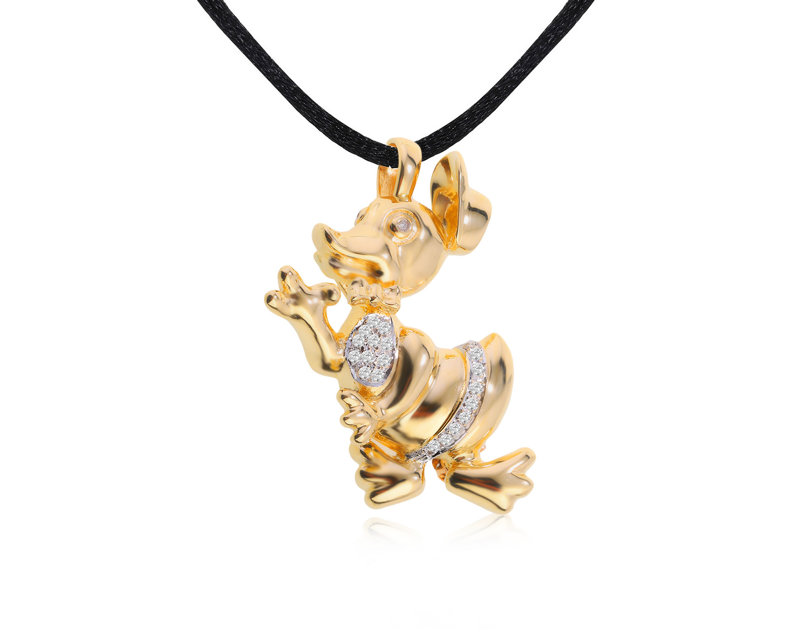 Прелестный золотой кулон-брошь с бриллиантами 0.10ct 061022/7