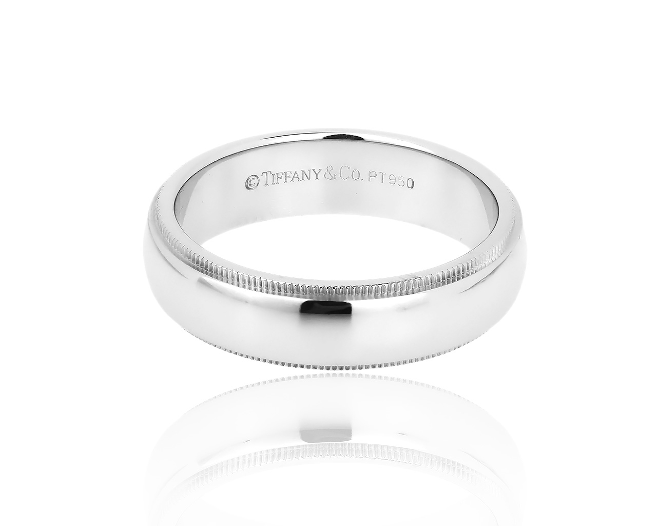 Обручальное платиновое кольцо Tiffany&Co Milgrain