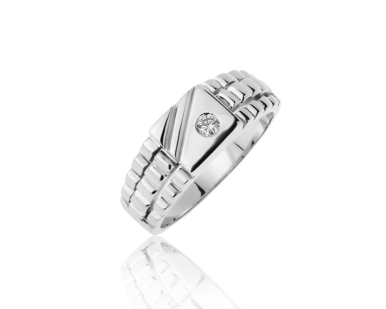 Элегантное золотое кольцо с бриллиантом 0.08ct 081219/2
