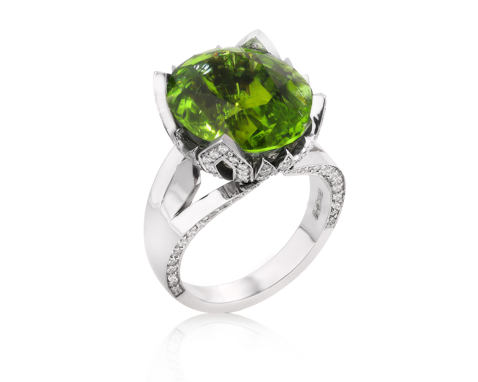 Золотое кольцо с турмалинами параиба 13.07ct Evgeny Matveev 050326/Б261