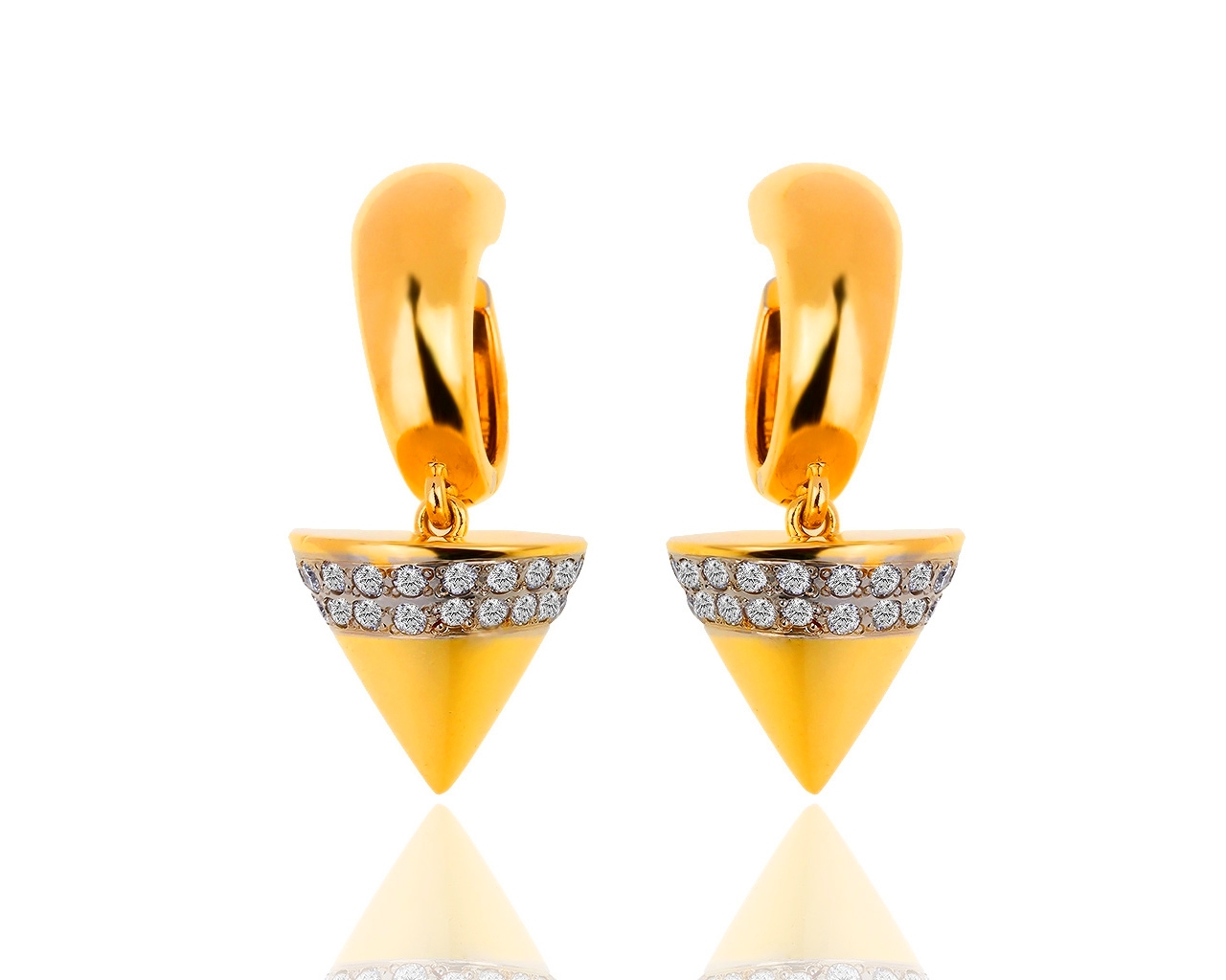 Итальянские золотые серьги с бриллиантами 0.95ct 140419/1