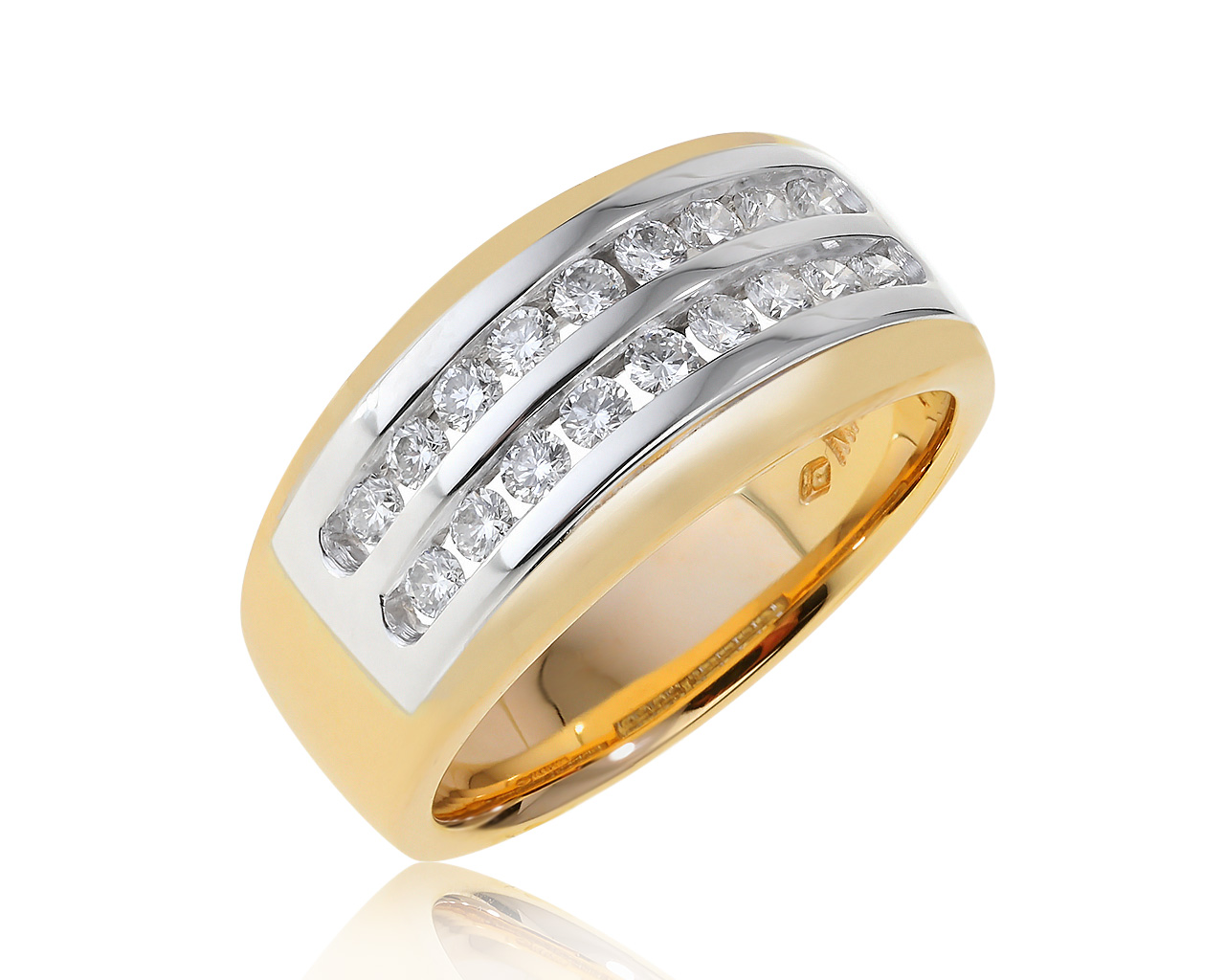 Достойное золотое кольцо с бриллиантами 0.45ct