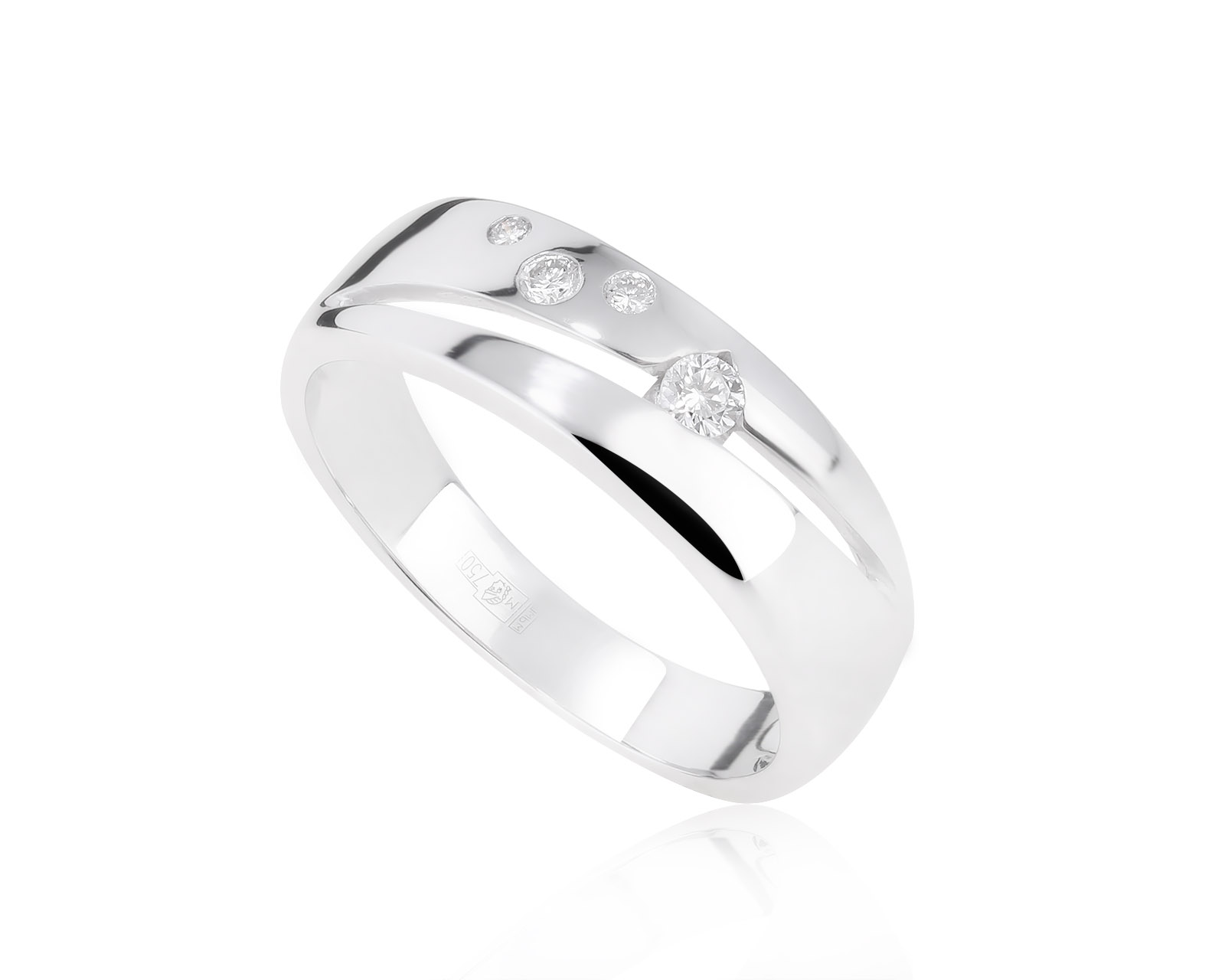 Престижное золотое кольцо с бриллиантами 0.10ct 220322/3