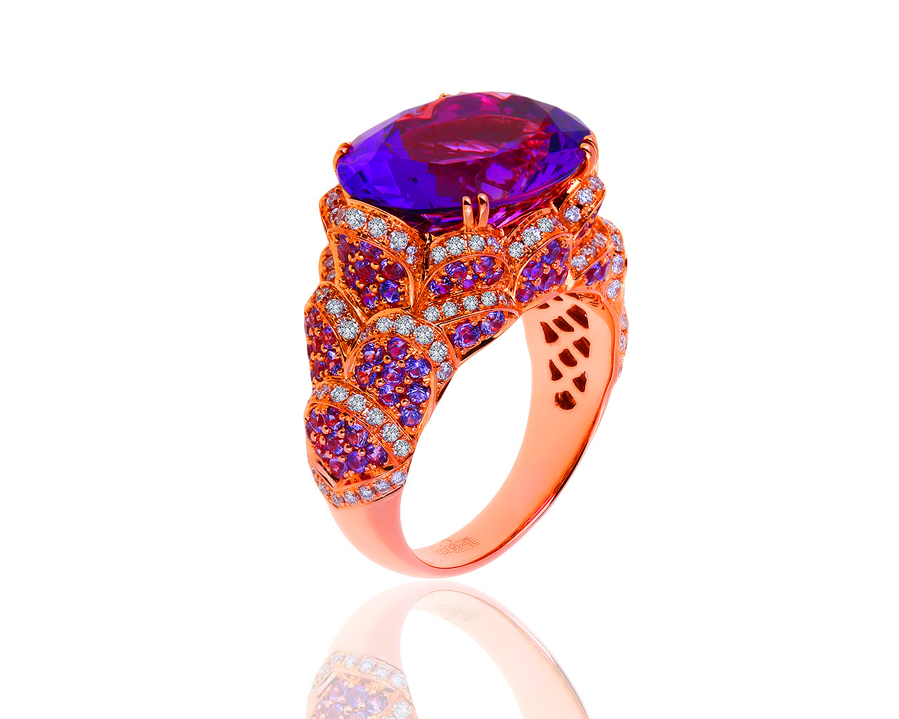 Женственное золотое кольцо с бриллиантами 0.60ct 090819/10