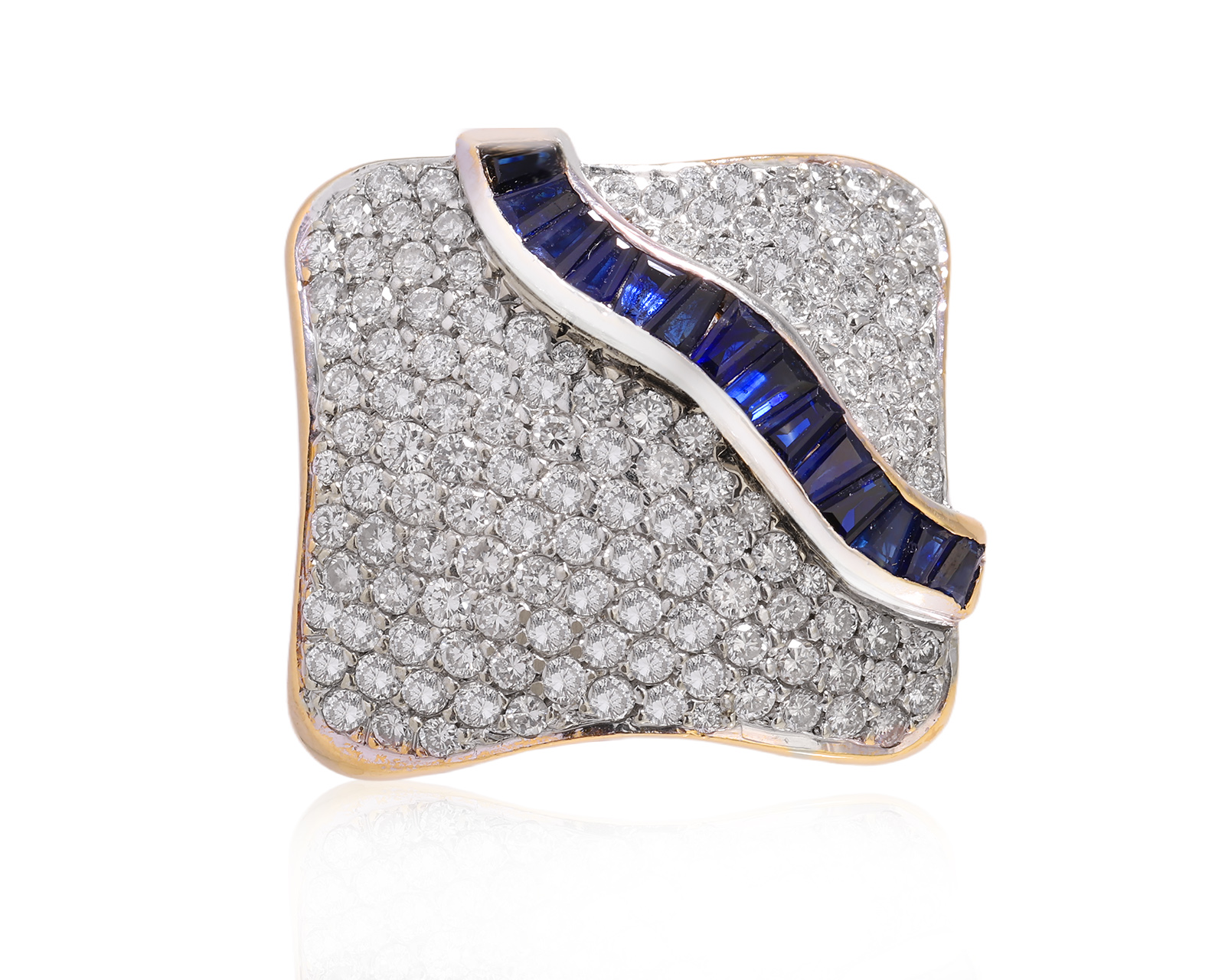 Золотое кольцо с сапфирами 0.75ct и бриллиантами 1.96ct 271224/3 Золотое кольцо с сапфирами 0.75ct и бриллиантами 1.96ct 271224/3