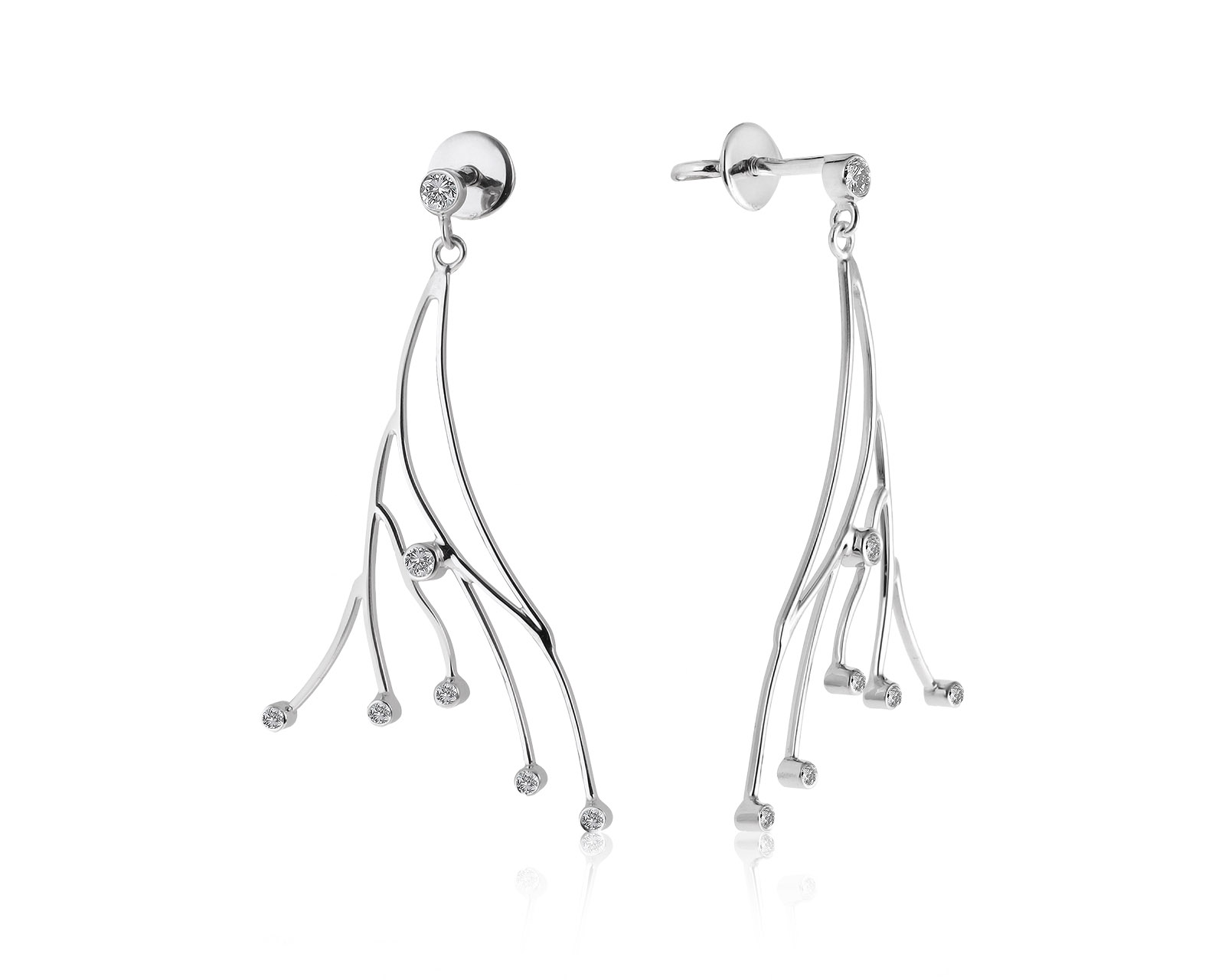 Потрясающие золотые серьги с бриллиантами 0.17ct 170721/8