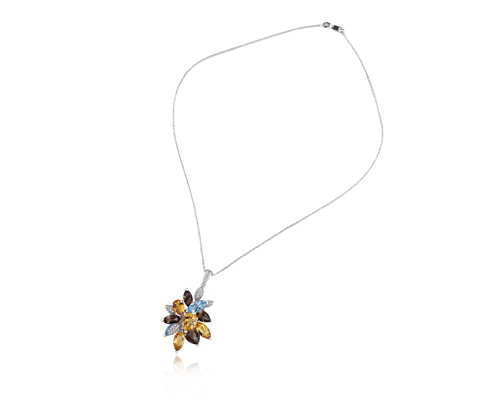 Оригинальный золотой кулон с цветными камнями 16.56ct Damas