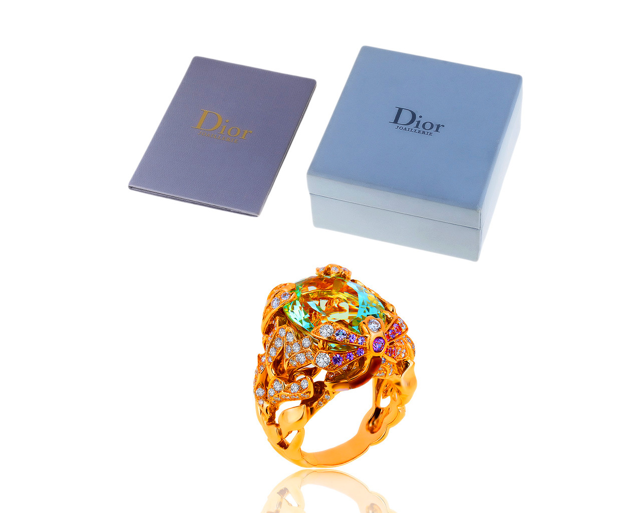 Оригинальное золотое кольцо с бриллиантами 1.83ct Dior