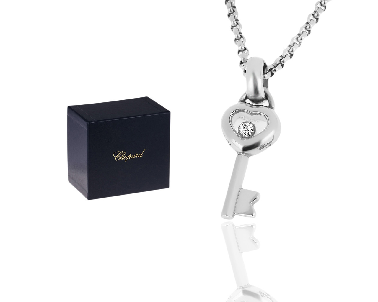 Золотая подвеска с бриллиантом 0.05ct Chopard Happy Diamonds Key