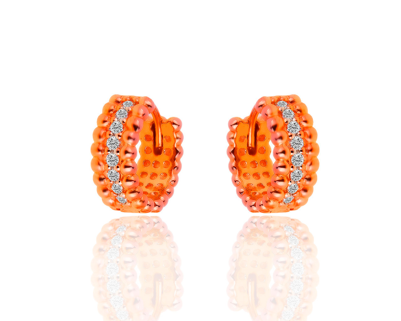 Золотые серьги с бриллиантами 0.19ct Roberto Bravo 180519/3