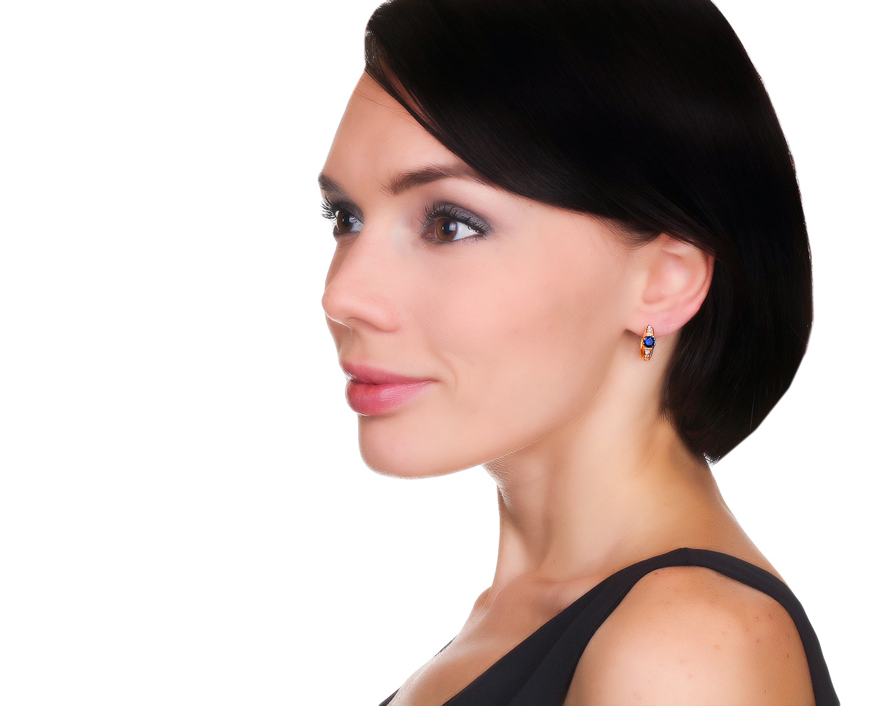 Великолепные золотые серьги с сапфирами 1.07ct